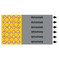 Značení potrubí ISO 20560, amoniak